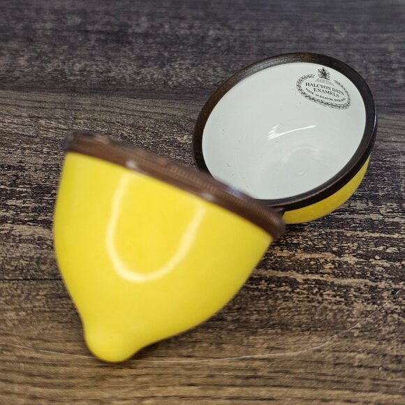 RARE! Set of 4 Halcyon Days Vintage Enamel Bonbonnieres Orange Apple Lemon Pear - Picture 9 of 10